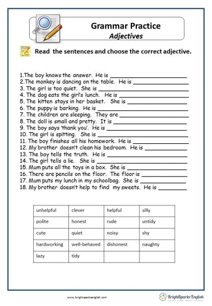 english nouns and verbs worksheet