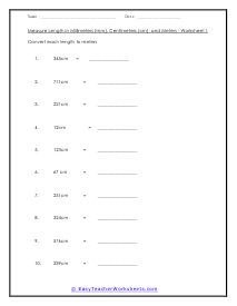 english to metric conversion worksheet