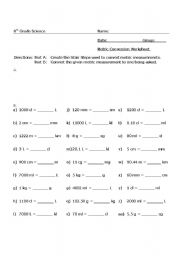 english to metric conversion worksheet
