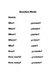 english to spanish worksheet
