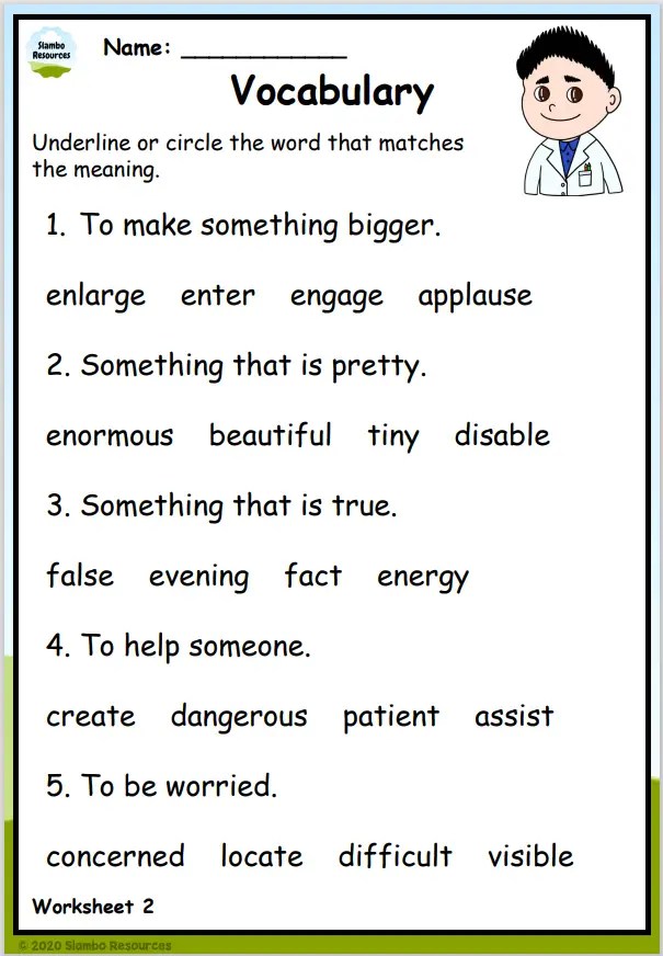 english worksheet 2nd grade
