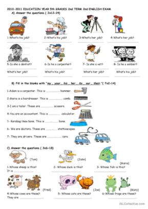 english worksheet 5th grade