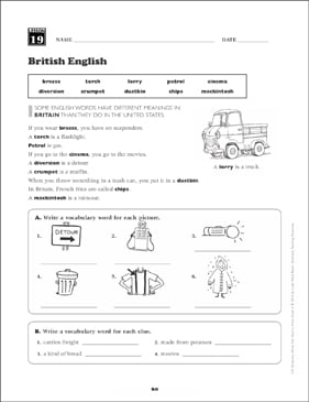 english worksheet 6th grade