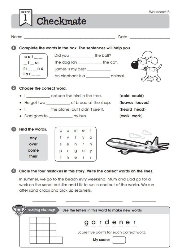 Printable English Worksheets For Class 1 with PDF - 5000+ ...