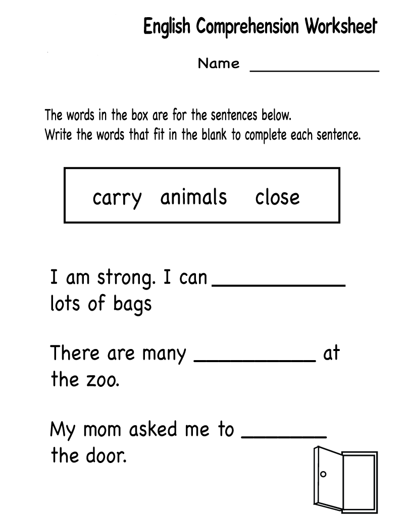 english worksheet for 1st grade