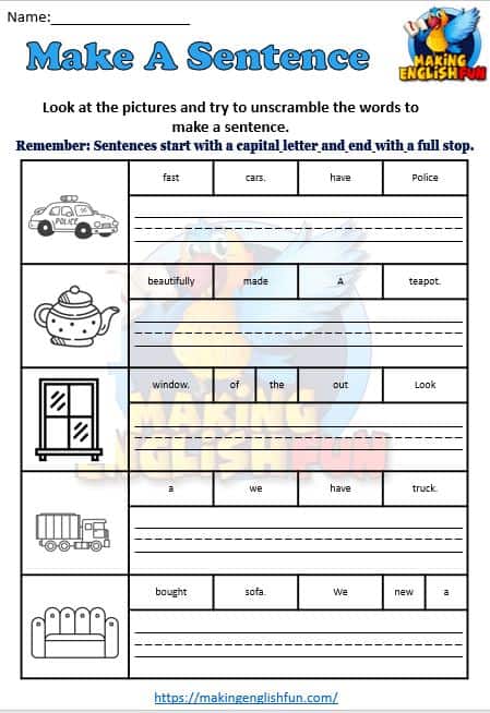 english worksheet for 2nd grade