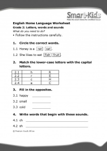 english worksheet for 2nd grade