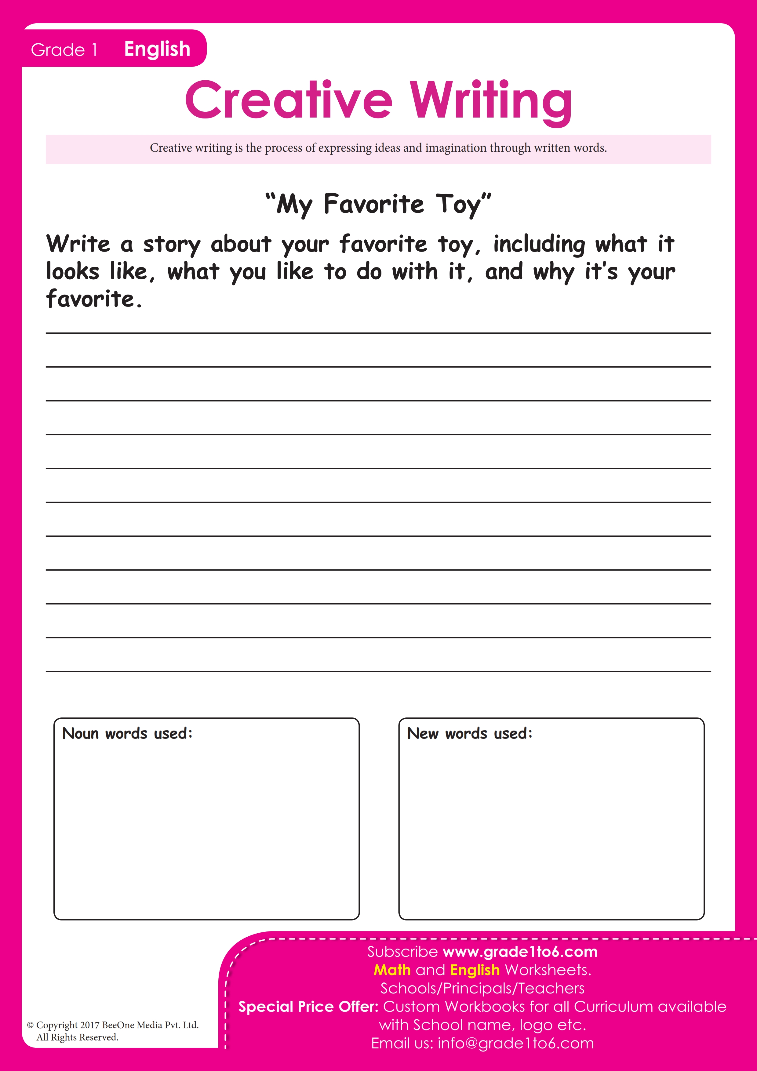 english worksheet for grade 1