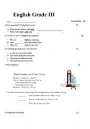 english worksheet for grade 3