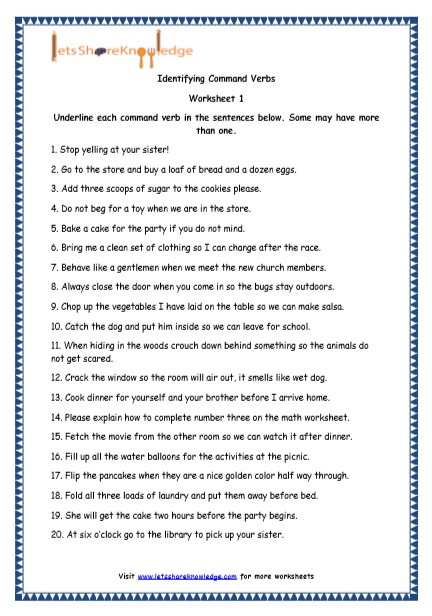 english worksheet for grade 4