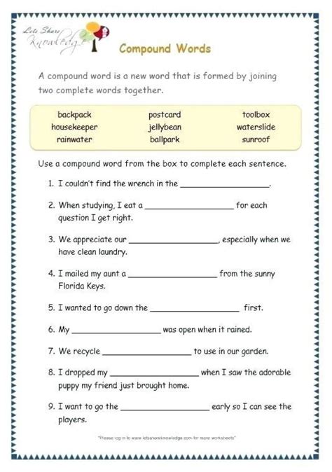 english worksheet for grade 7