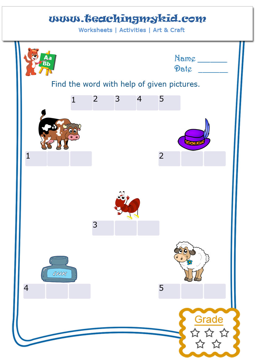 english worksheet for kid