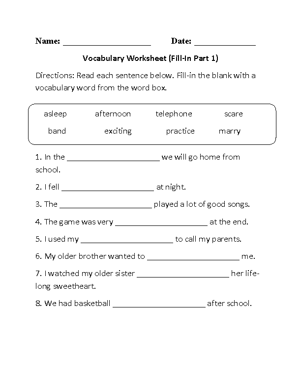 english worksheet high school