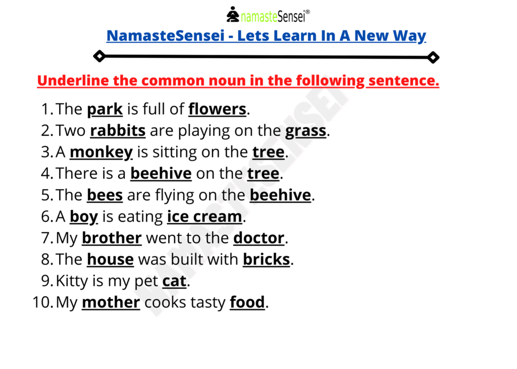 english worksheet proper noun