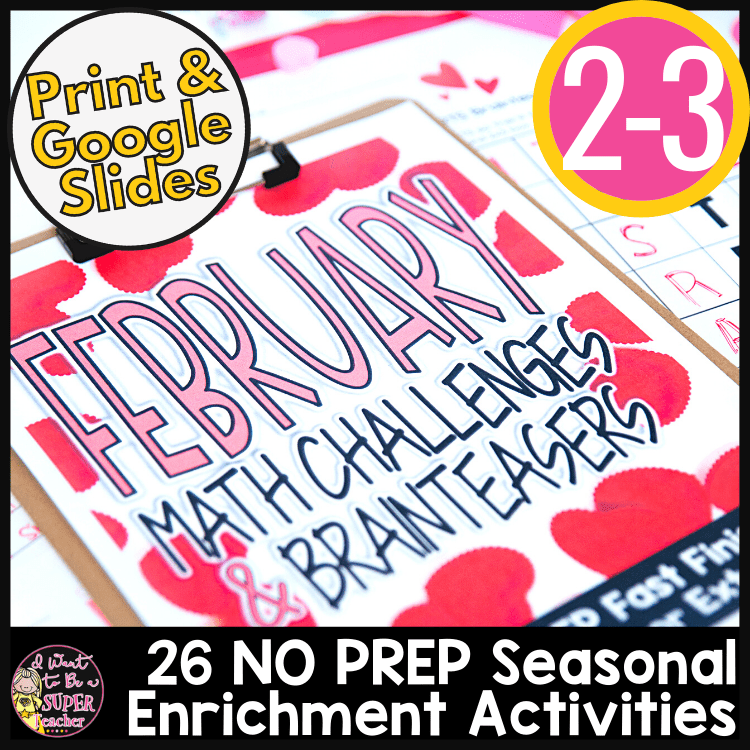 February Math Challenges &  Brainteasers -