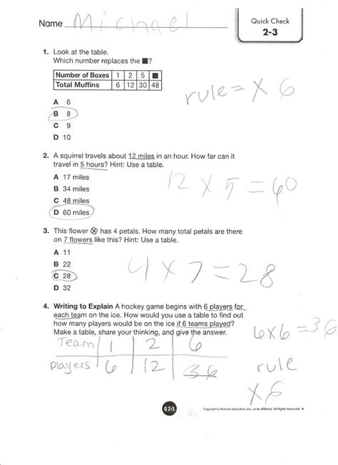 Answer Key For Envision Math 2.0