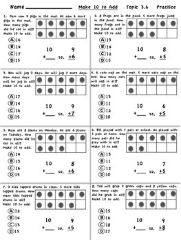 enVision Math 2.0 Topic 3 Complete Set Practice Sheets Grade 1