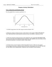 Enzyme Activity Worksheet 1 1 .docx - Name: ANGELICA TORRES Date ...