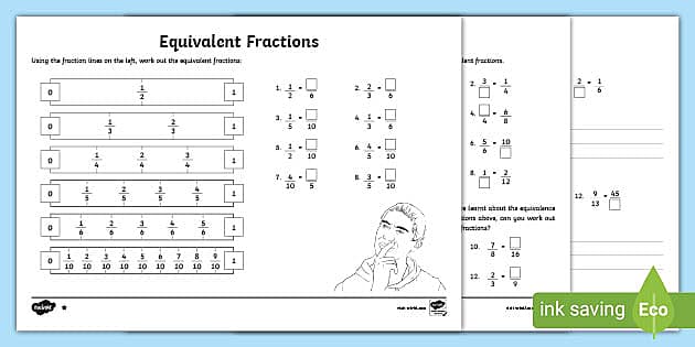 Equivalent Fractions Worksheet - Primary Resources - KS2
