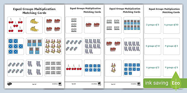 ? KS1 Equal Groups Multiplication Matching Cards 