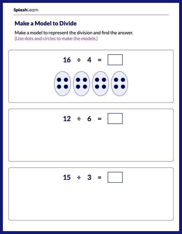 Make Model to Represent Equal Grouping - Math Worksheets - SplashLearn
