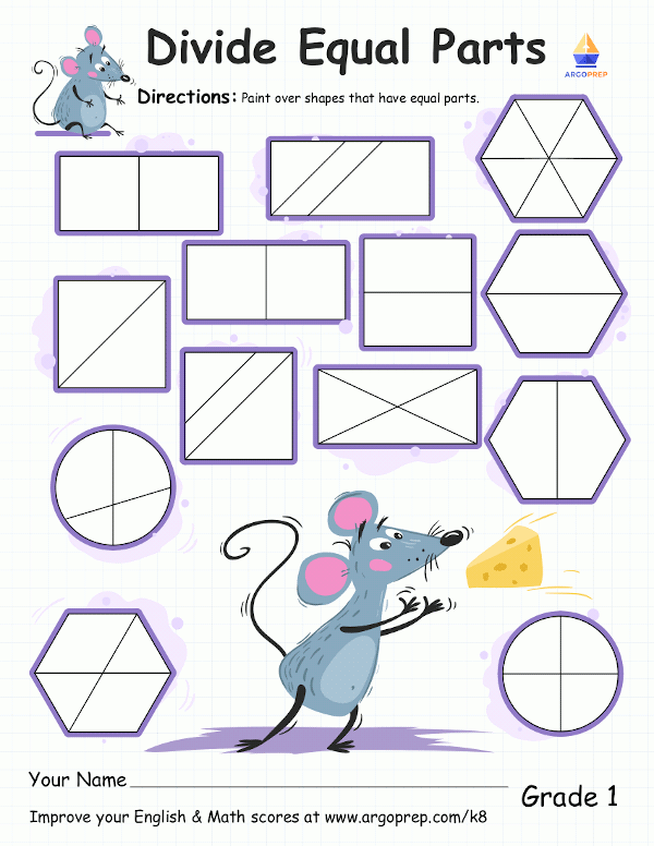 equal parts worksheet for preschool