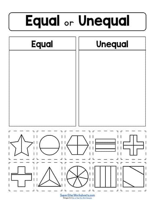 equal parts worksheet for preschool