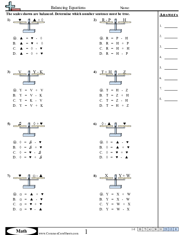 Balancing Equations Worksheets | Free - Distance Learning ...