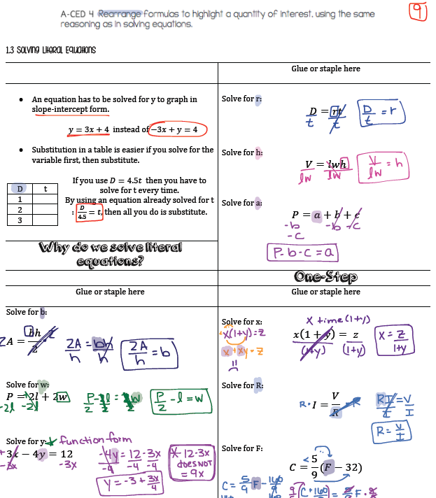 Literal Equations -sad face | Infinitely Teaching