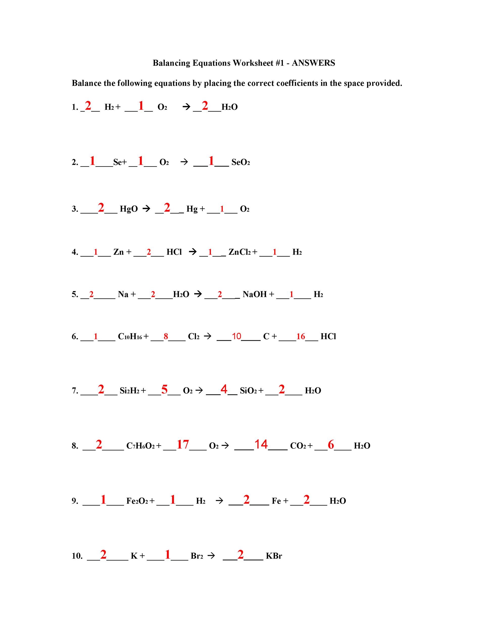 equations practice worksheet