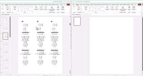 Linear System of Equations - Worksheet Maker - x+y; x-y - Set 2 ...