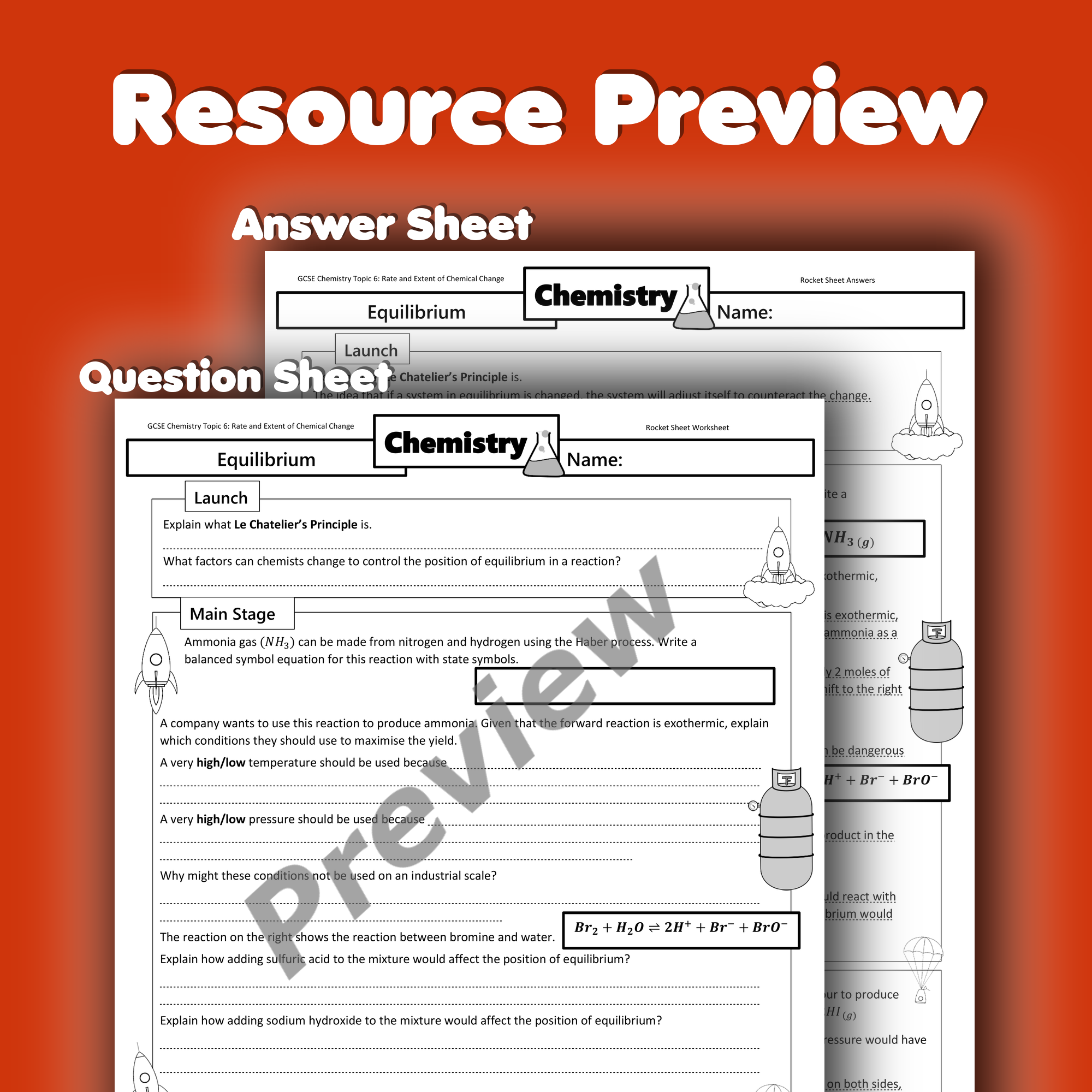 Equilibrium Home Learning Worksheet GCSE