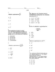 Equivalent Expressions A.10 Worksheet for 9th Grade | Lesson Planet