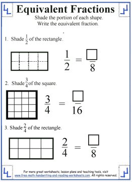 equivalent fraction printable worksheet