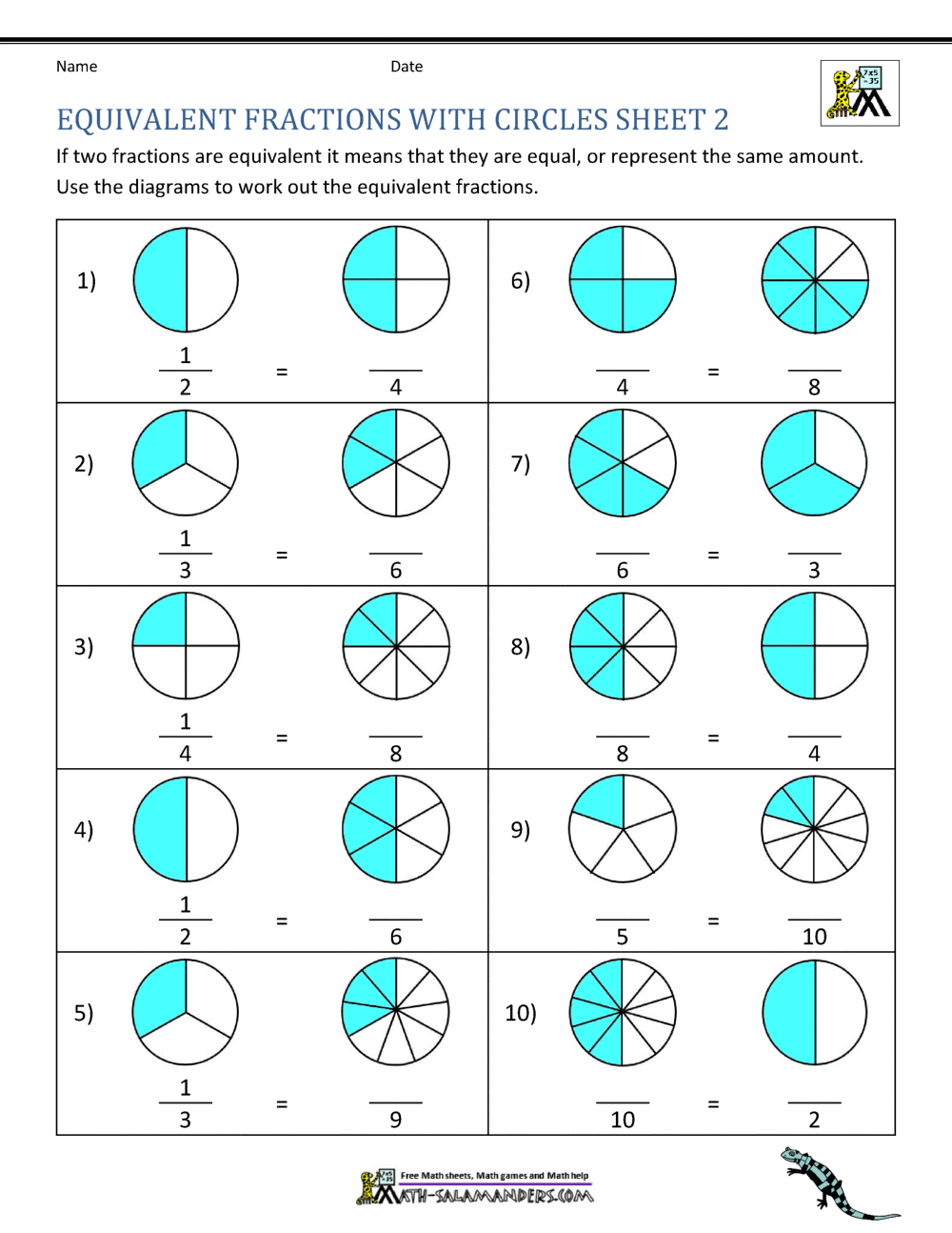 equivalent fraction worksheet 3rd grade singapore math