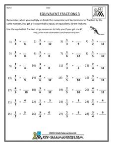 equivalent fraction worksheet 3rd grade singapore math