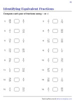 equivalent fraction worksheet 3rd grade