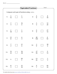 equivalent fraction worksheet 3rd grade