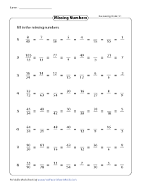 Equivalent Fraction Worksheets