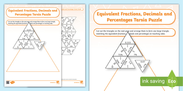 equivalent fractions decimals and percents worksheet