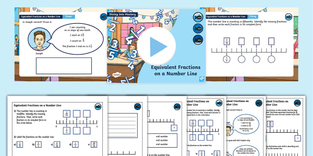 ? Year 6 White Rose Maths Compatible Fractions on a Number Line