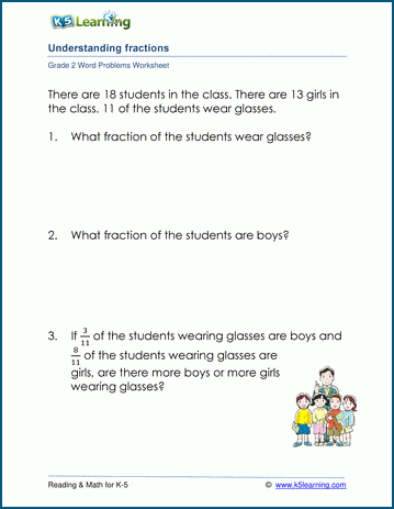 Grade 2 fraction word problem worksheets | Worsheets library