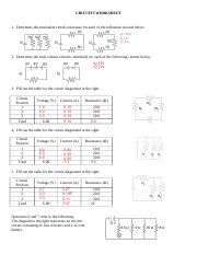 circuits worksheet COMPLETE.pdf - CIRCUITS WORKSHEET 1. Determine ...