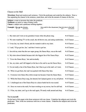 Ereading Worksheets Clauses at the Mall - Fill and Sign Printable ...