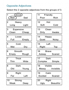 esl adjective worksheet