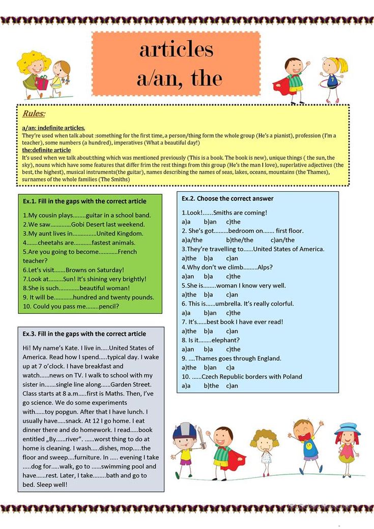 Article a/an the worksheet - Free ESL printable worksheets made by ...