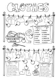 esl clothing worksheet