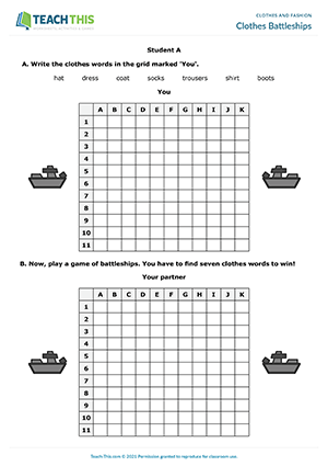 Clothes Fashion ESL Activities Games Worksheets