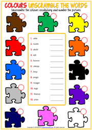 esl color worksheet