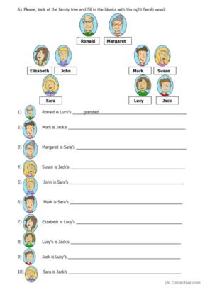 esl family worksheet